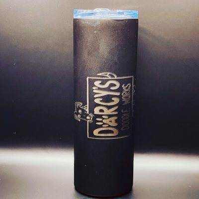 Custom Black Slim 20 oz Stainless Steel Tumbler with Straw