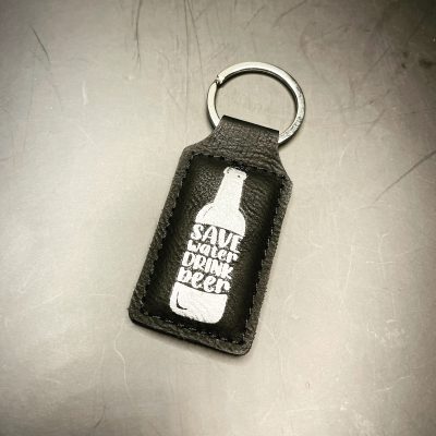 Rectangular Leather Keychain